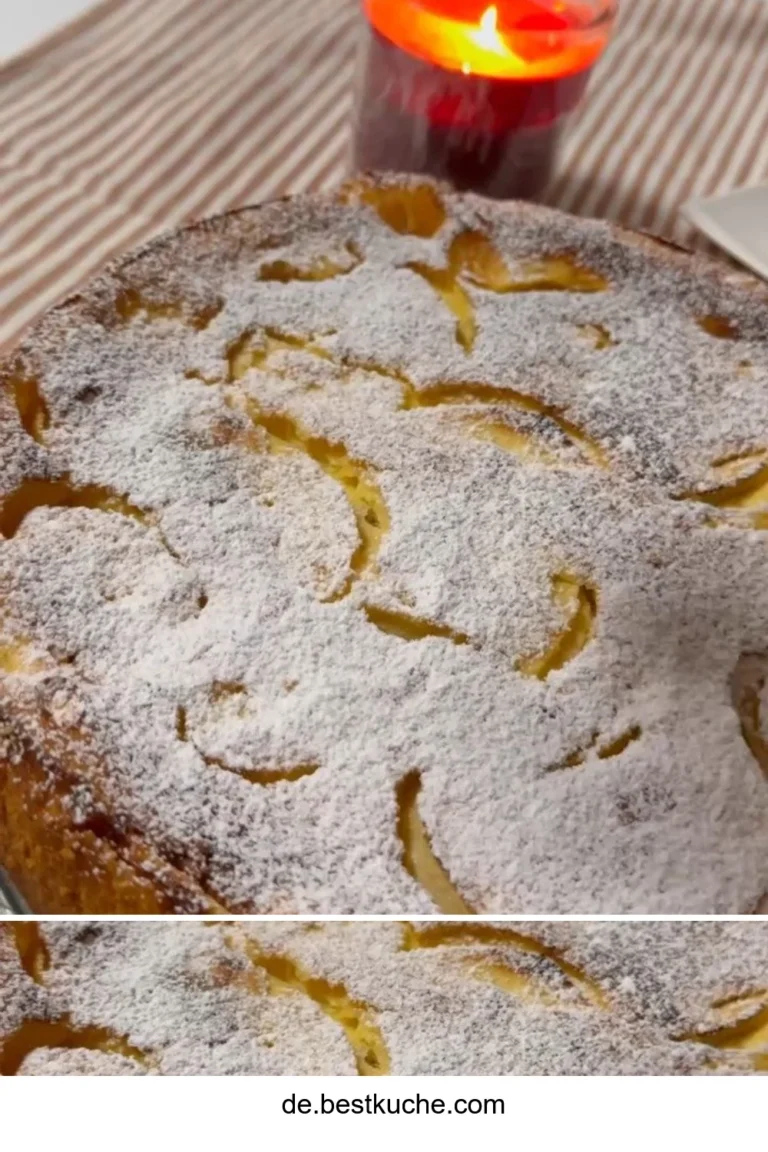 Traditioneller Omas Apfelkuchen mit saftigen Äpfeln und leckerem Teig.