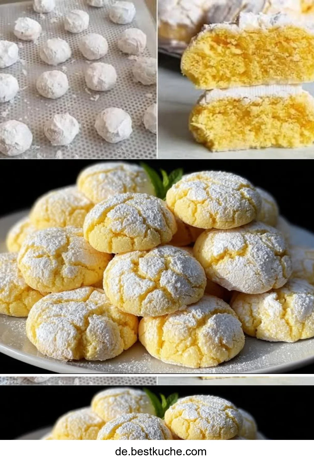 Omas Zitronenkekse auf einem Teller, frisch gebacken und lecker.