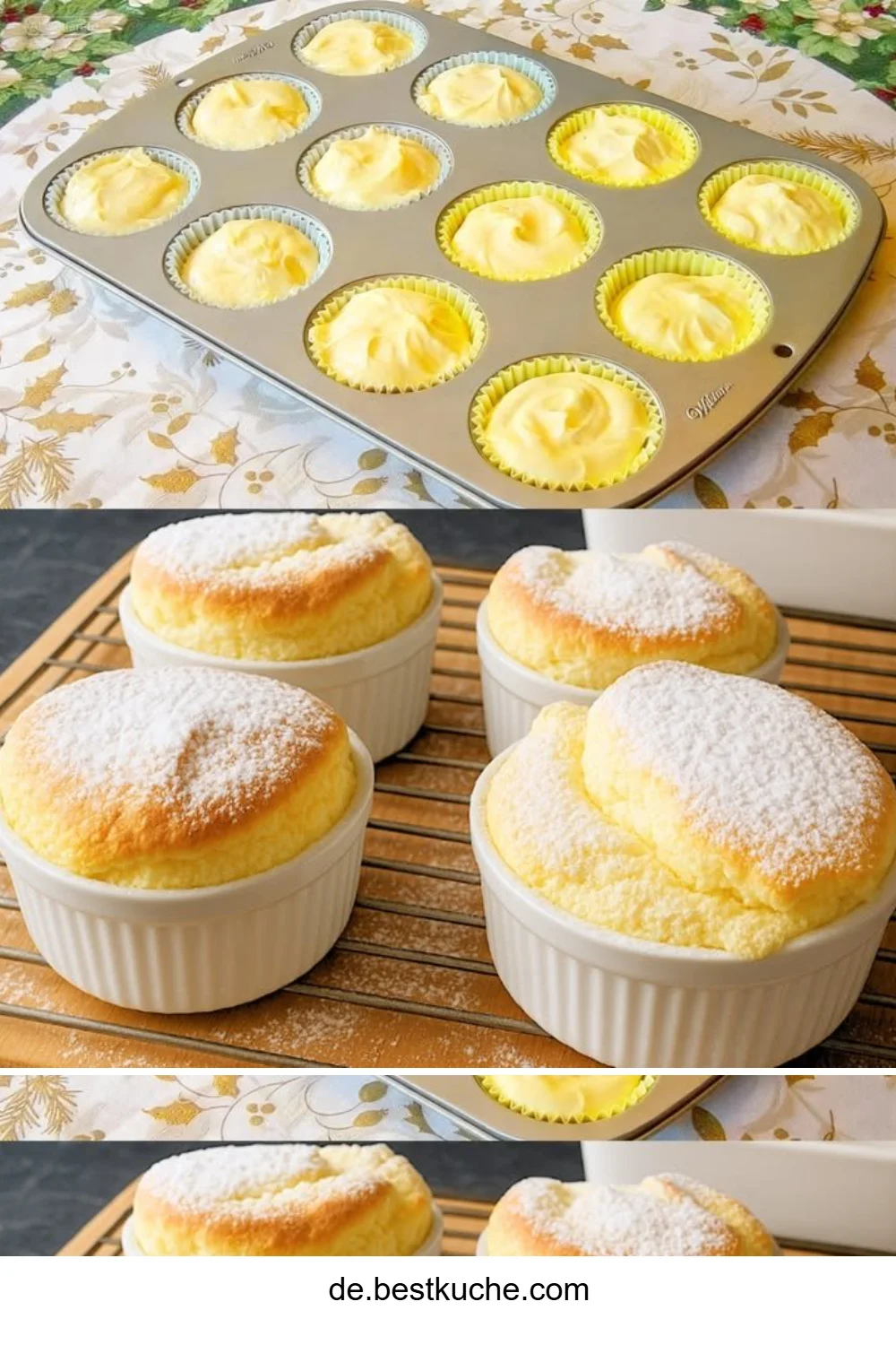 Quark Muffins mit Vanillepudding
