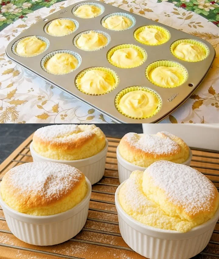 Quark Muffins mit Vanillepudding