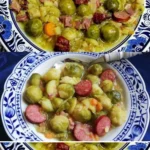Rosenkohl-Hackbällchen in einem köstlichen Eintopfgericht.