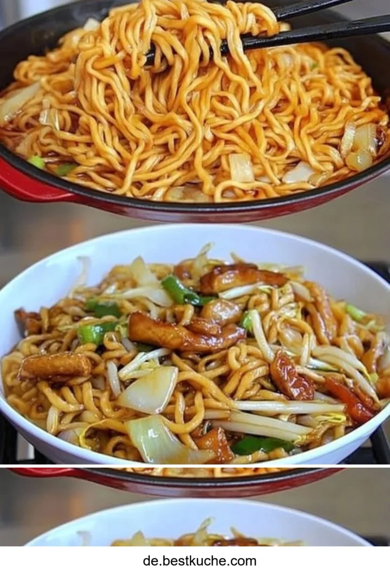 Saftige chinesische Nudeln, schnell und lecker zubereitet mit frischen Zutaten