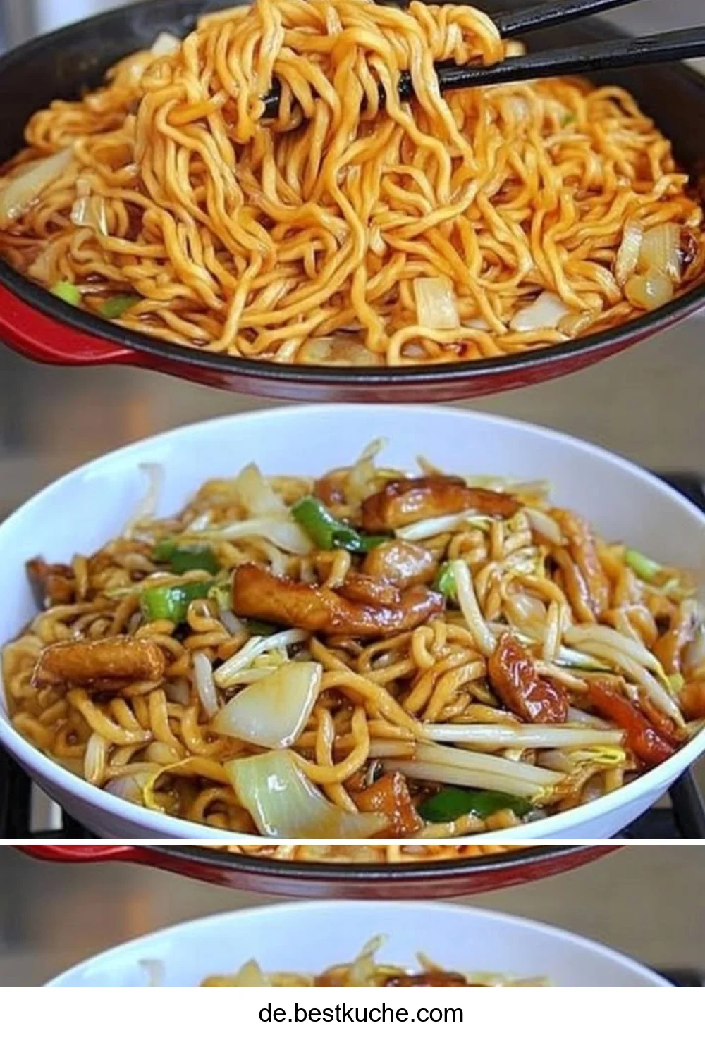 Saftige chinesische Nudeln, schnell und lecker zubereitet mit frischen Zutaten