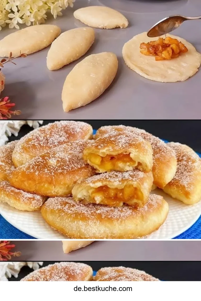 Saftige Quark-Apfeltaschen aus frischem Apfel und Quark, ideal für den Frühling