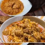 Saftiges Szegediner Gulasch mit Schweinefleisch, perfekt für Gäste.