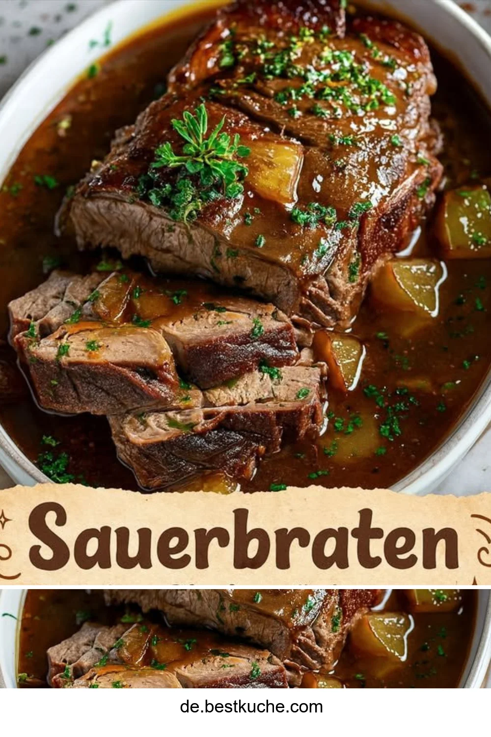 Sauerbraten wie bei Oma, traditionelles deutsches Rezept für festliche Gerichte