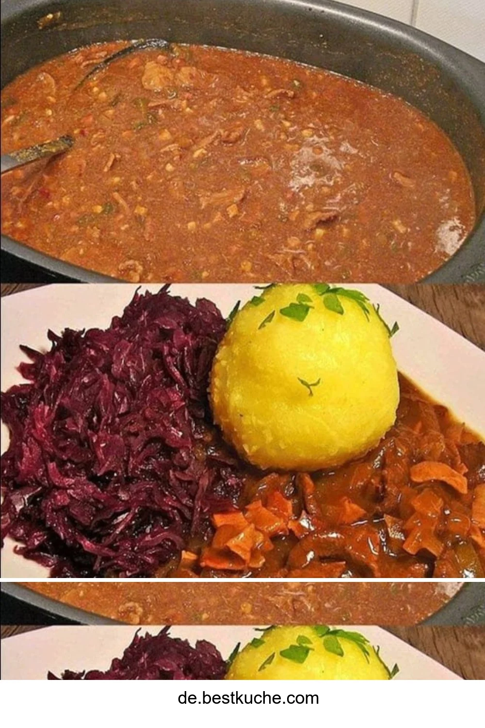Schmackhafter Rinderroulade-Topf ohne Fertigsoßen, frisch gekocht und serviert.