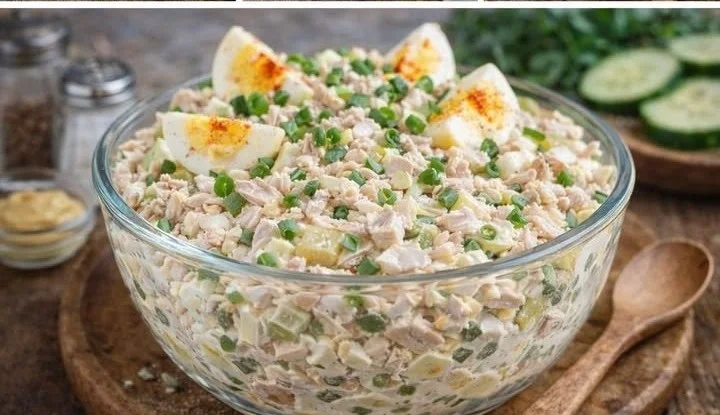 Leckerer Thunfischsalat mit Joghurt als gesunde Mahlzeit