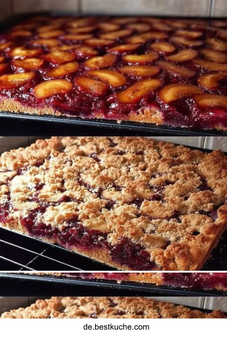 Ultrasaftiger Pflaumenkuchen vom Blech mit saftigen Pflaumen, ideal für Kaffeepausen.