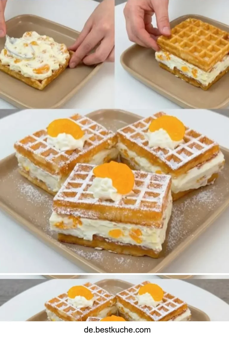 Waffelkuchen ohne Backen - leckeres Rezept für ein schnelles Dessert