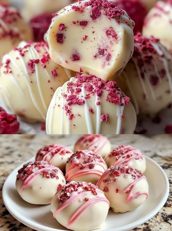 White Chocolate Raspberry Truffles