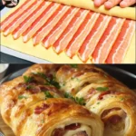 Leckere Speckröllchen auf einem Teller serviert