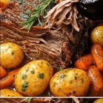 Zartes Rindfleisch mit buntem Gemüse auf einem Teller serviert.