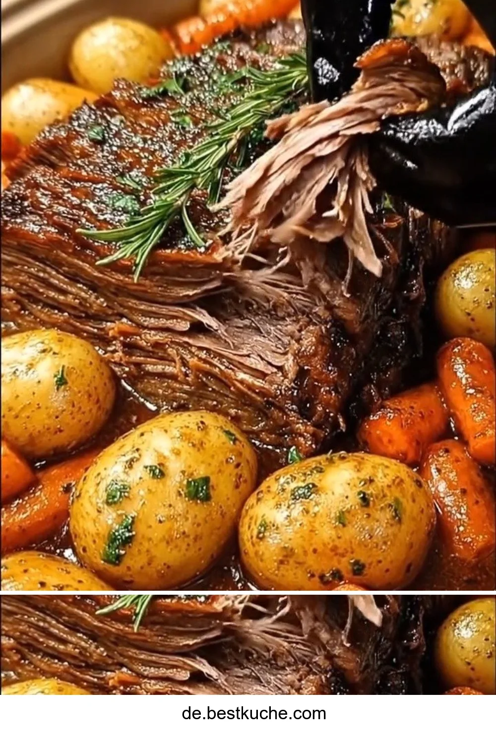 Zartes Rindfleisch mit buntem Gemüse auf einem Teller serviert.