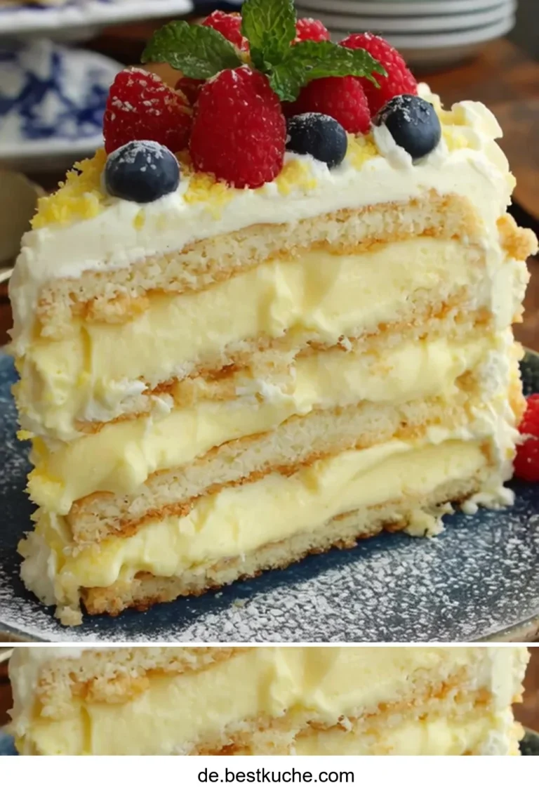 Zitronentorte ohne Backen, erfrischendes Rezept für Desserts