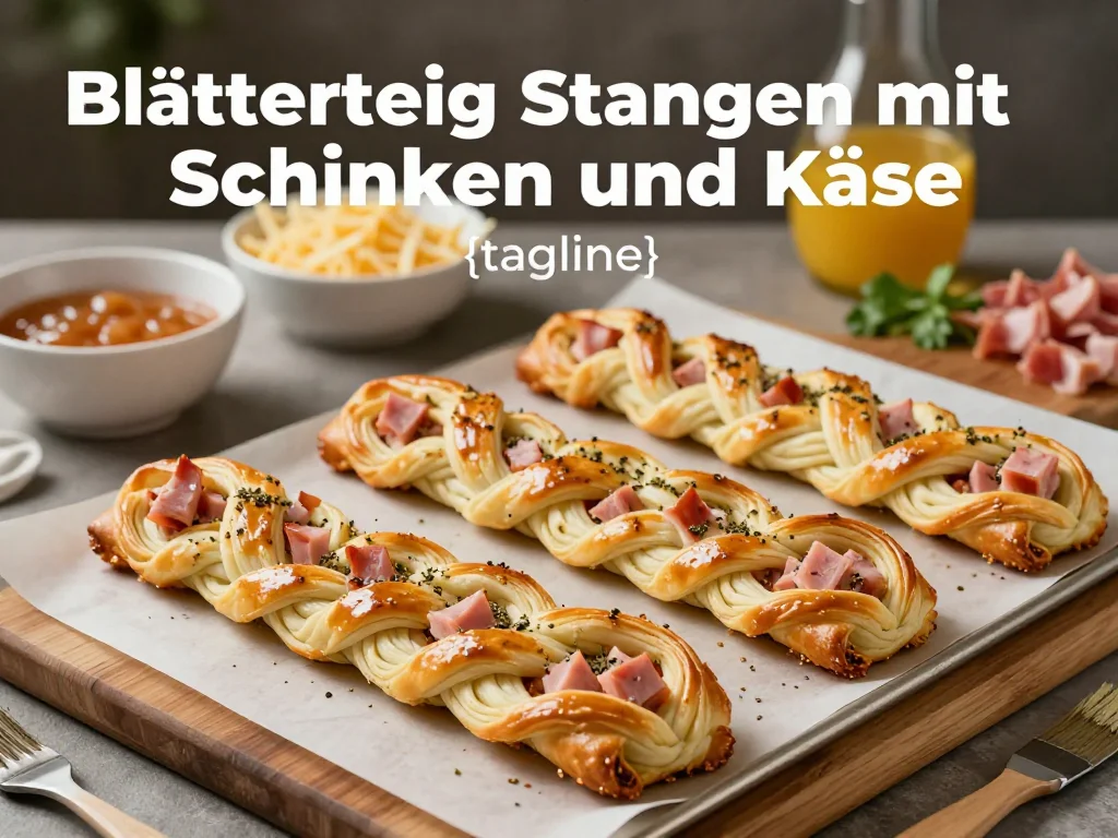 Blätterteig Stangen mit Schinken und Käse
