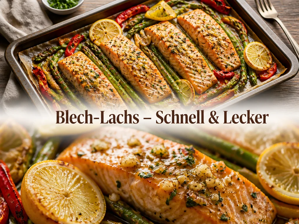 Leckeres und einfaches Rezept für Blech-Lachs auf einem Backblech