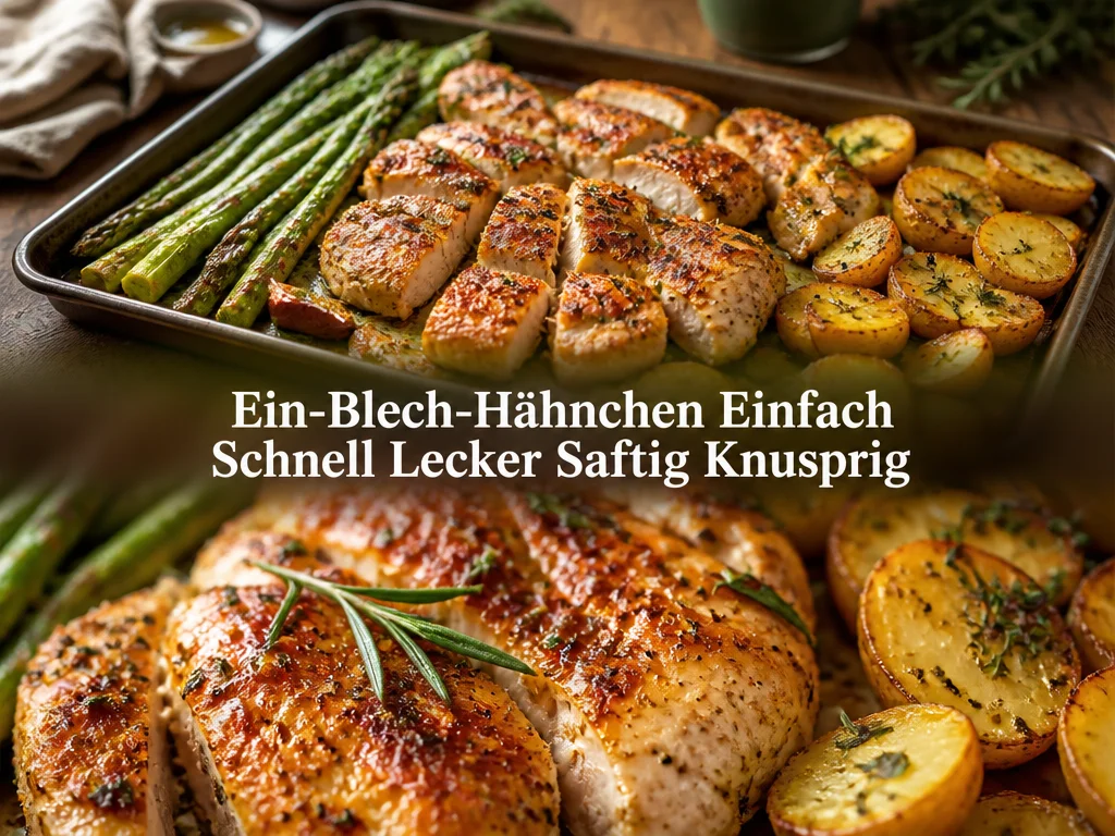 Ein-Blech-Hähnchen mit Rosmarin-Kartoffeln & Knoblauchbohnen