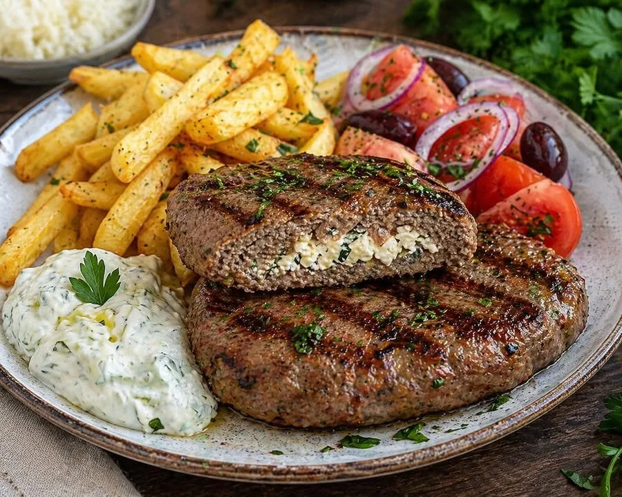 Bifteki mit Feta – saftige griechische Frikadellen
