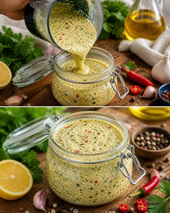Hausgemachte Knoblauchcreme mit frischen Zutaten und aromatischem Geschmack
