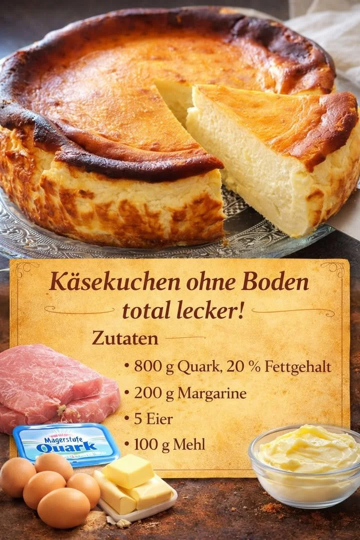 Käsekuchen ohne Boden