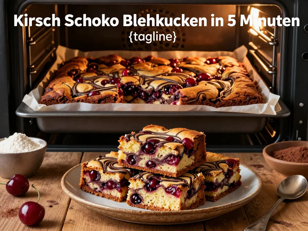 Kirsch Schoko Blechkuchen in 5 Minuten