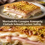 Leckere Mortadella-Lasagne frisch aus dem Ofen