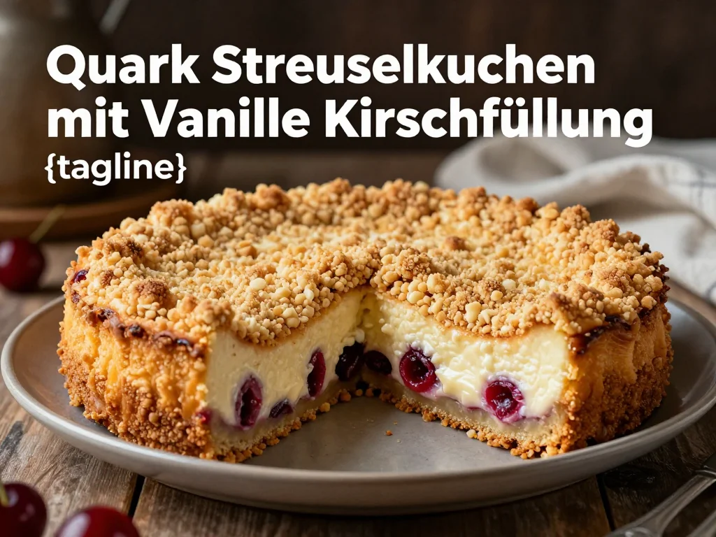 Quark Streuselkuchen mit Vanille Kirschfüllung