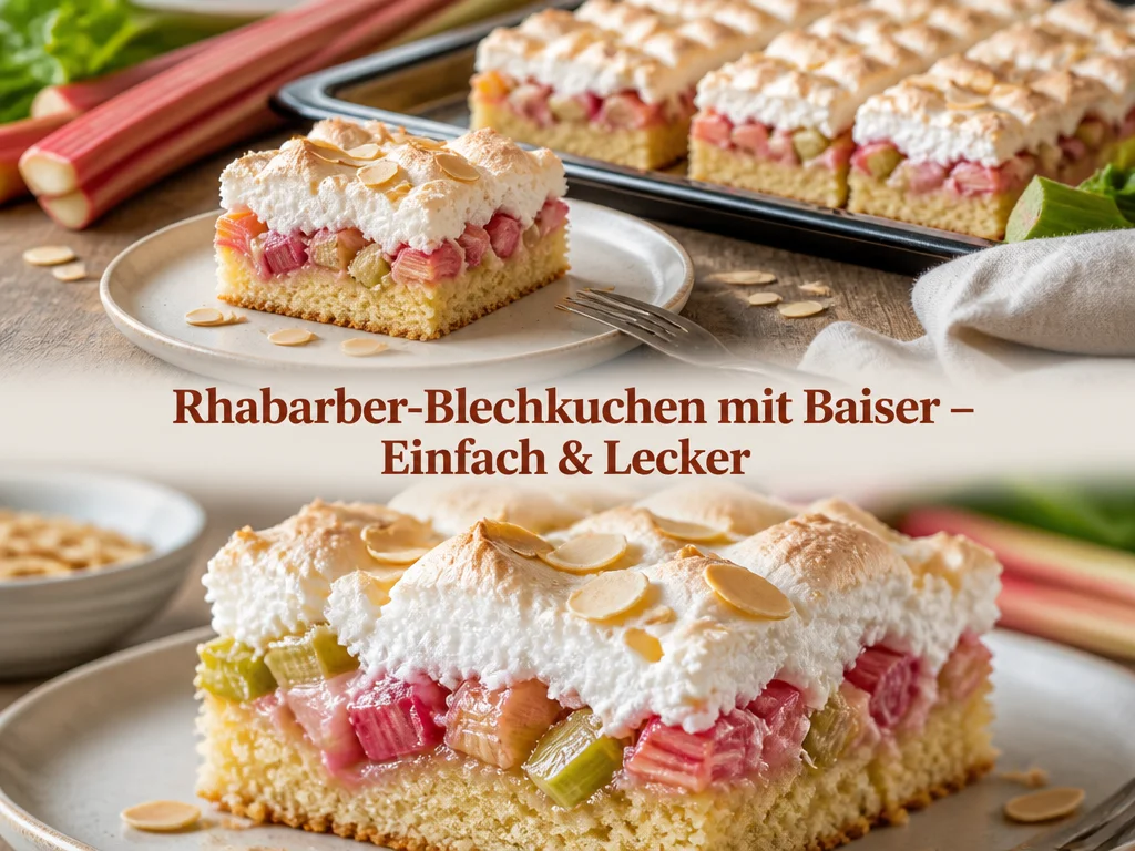 Rhabarber-Blechkuchen mit Baiser