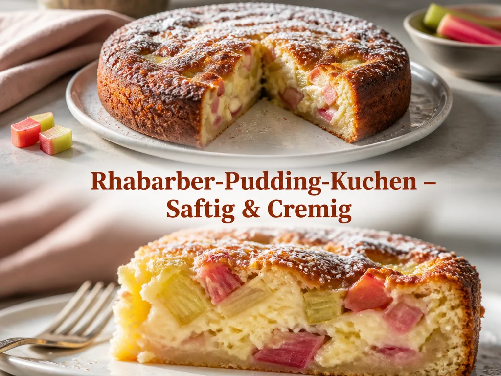 Rhabarber-Pudding-Kuchen