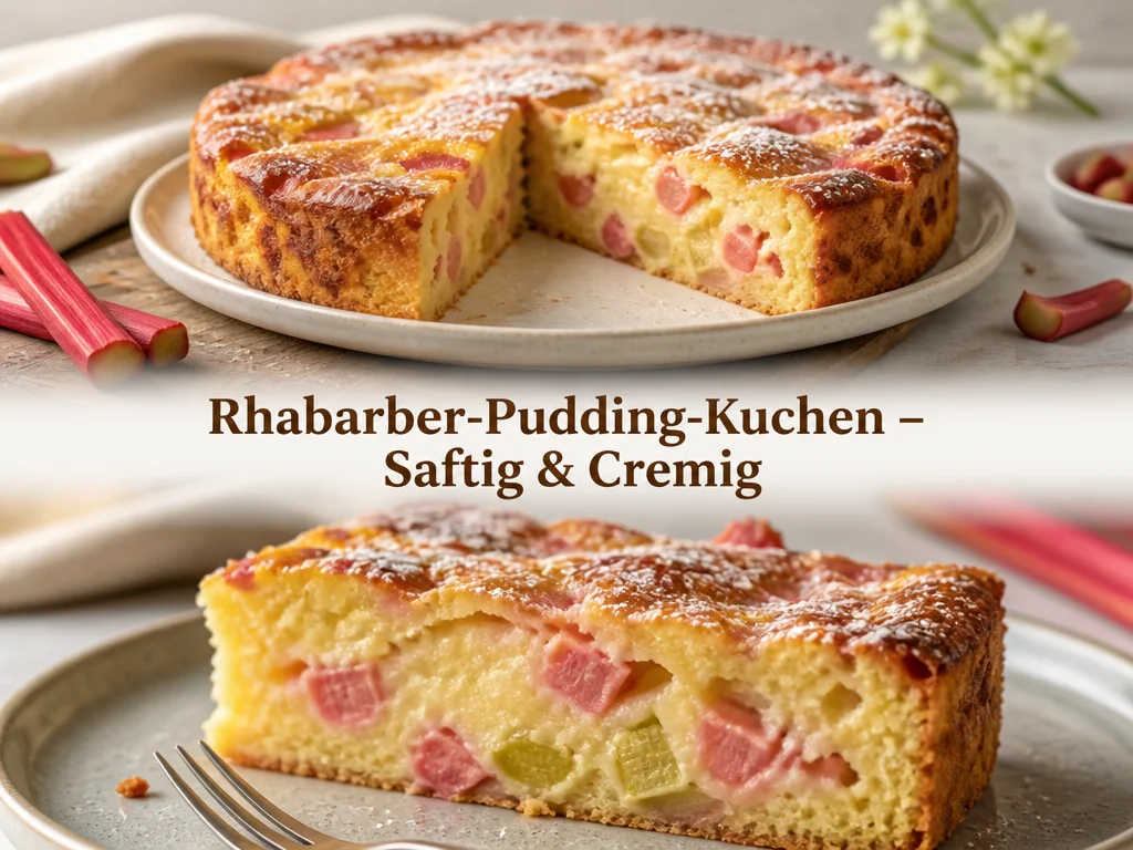 Rhabarber-Pudding-Kuchen