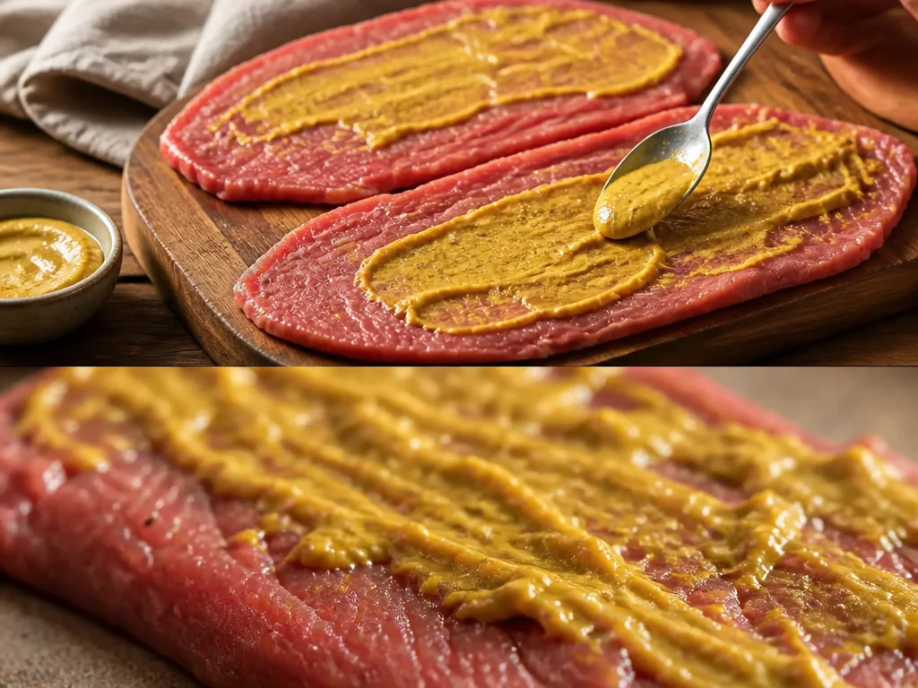 Saftige Rinderroulade gefüllt mit Gemüse und Speck auf einem Teller serviert.