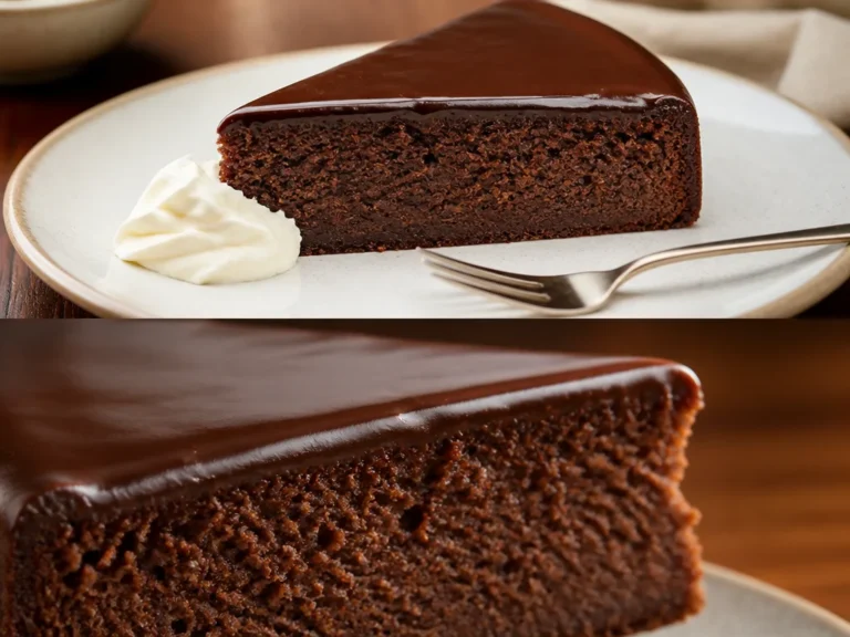 Delikate Sachertorte mit Schokoladenglasur und Aprikosenfüllung