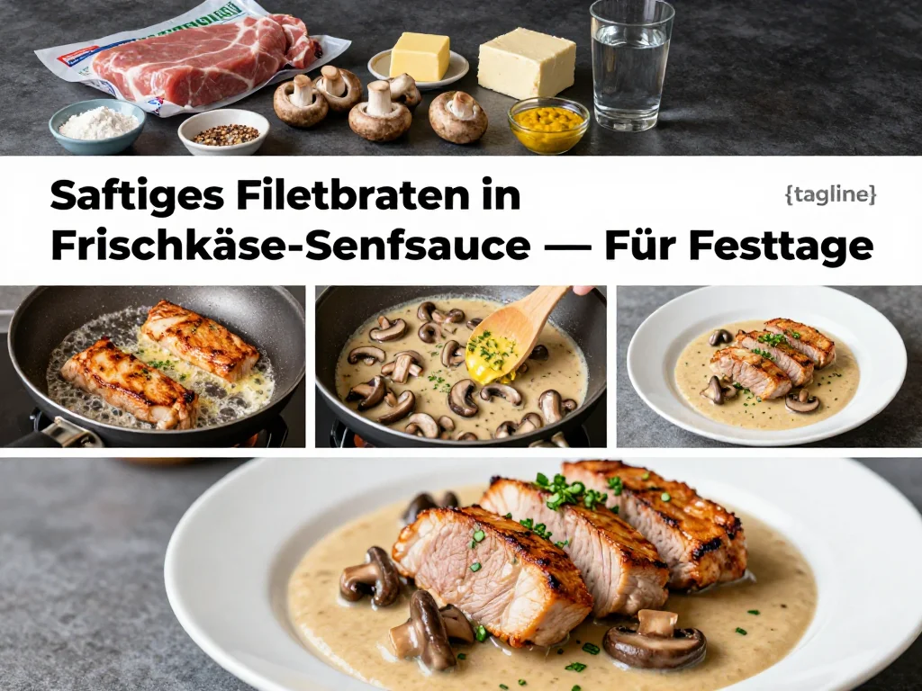 Saftiges Filetbraten in Frischk&auml;se-Senfsauce &mdash; F&uuml;r Festtage