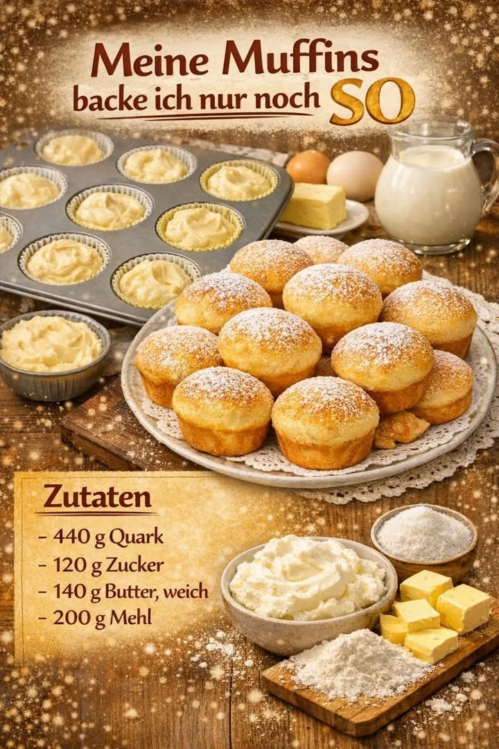 Schnelle Muffins mit Quark und Vanillepudding