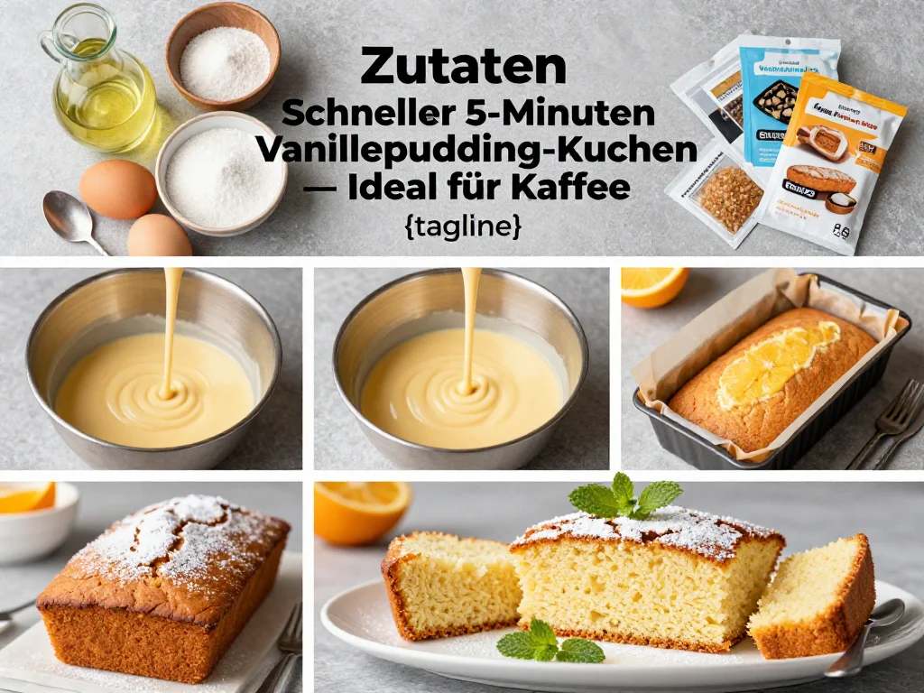 Schneller 5-Minuten Vanillepudding-Kuchen — Ideal für Kaffee