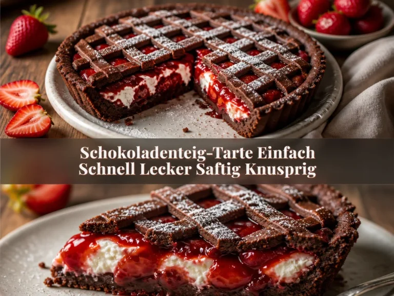 Schokoladenteig-Tarte: saftiger Schokoladenkuchen mit knusprigem Boden