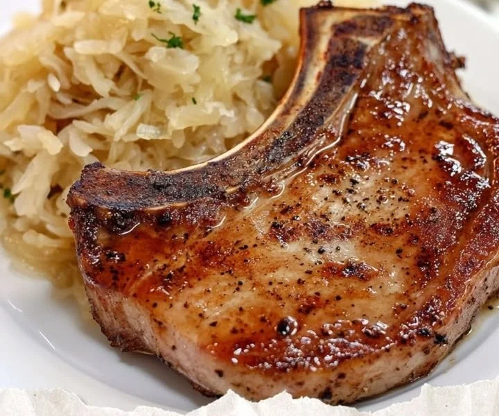Schweinekoteletts mit Sauerkraut