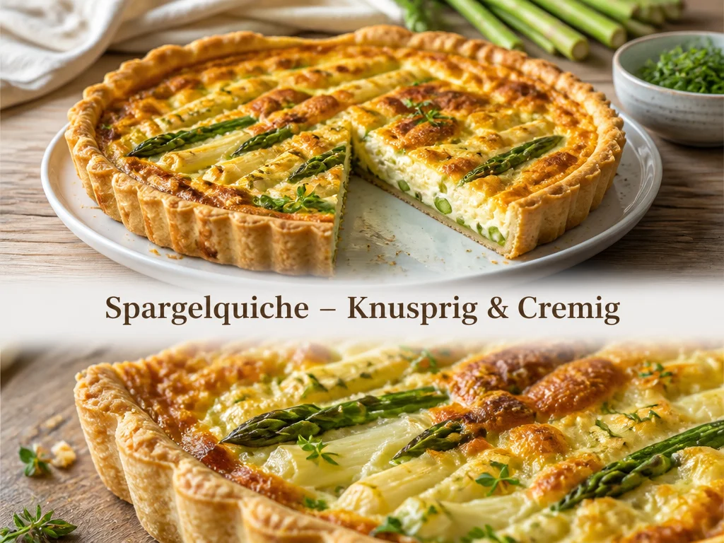 Spargelquiche mit grünem & weißem Spargel