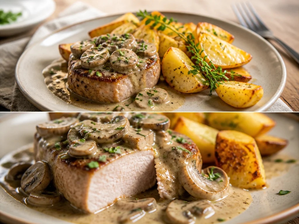 Schweinefilet mit cremiger Champignonsoße