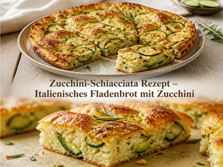 Italienisches Zucchini-Schiacciata Fladenbrot mit frischen Zucchini